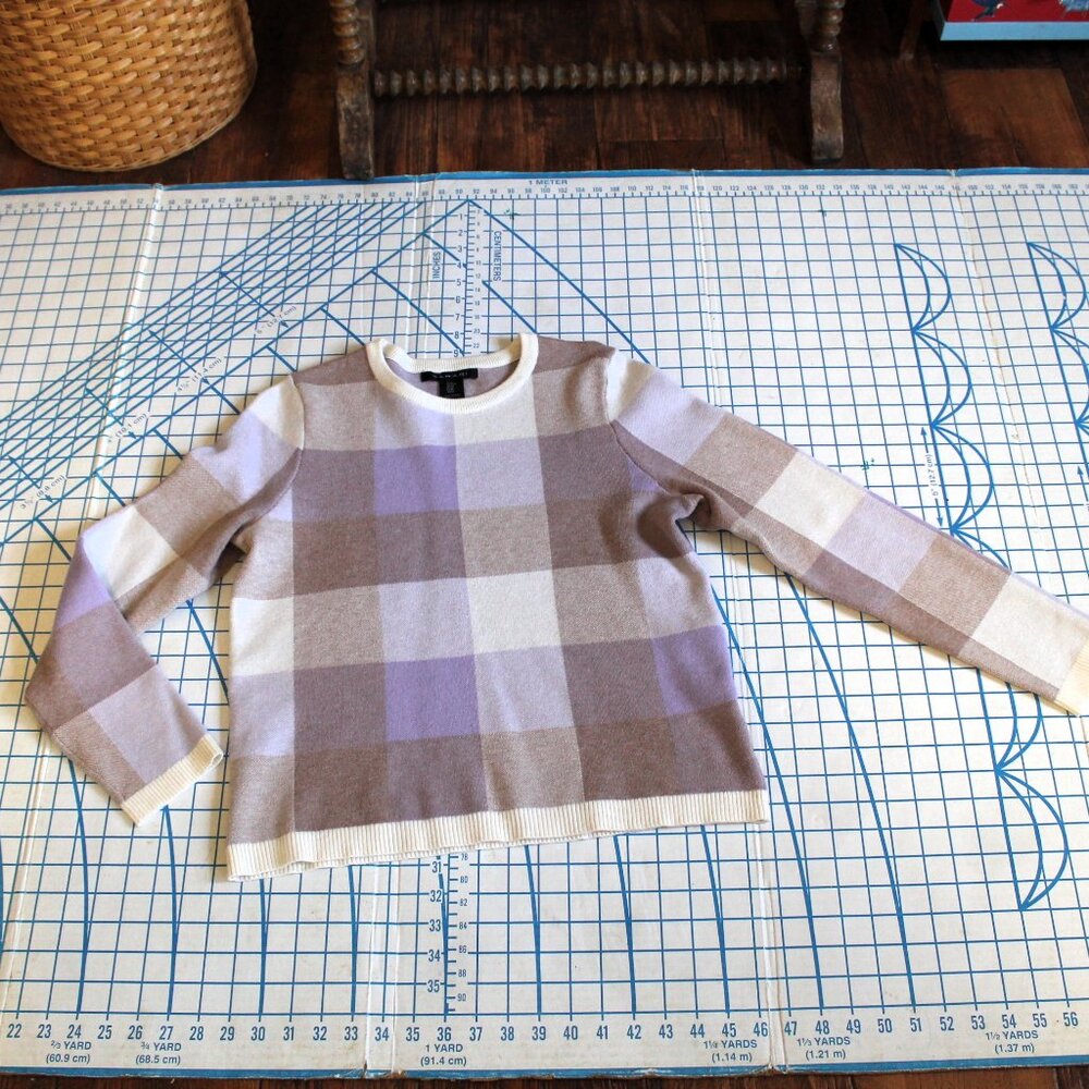 Tahari Checkered Sweater, Medium